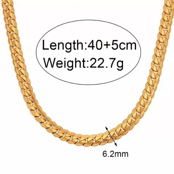 NEW 18K GOLD CUBAN CHUNKY CHAIN NECKLACE, NICE NECKLACE, CUTE NECKLACE - Picture 5 of 5